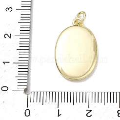 プリントブラスペンダント  リボン付きオーバルチャーム  ゴールドカラー  ピンク  22.5~23x14.5x3~4mm  穴：4mm&nbsp;KK-CBA9B3D-02G-01