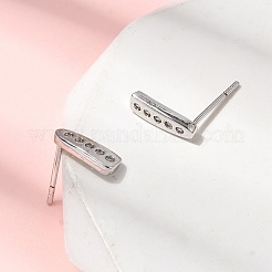 Teardrop Brass Micro Pave Clear Cubic Zirconia Stud Earrings&nbsp;EJEW-H180-26P
