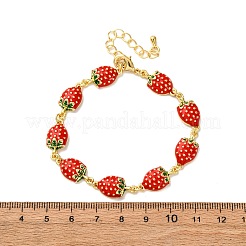 Brass Micro Pave Cubic Zirconia Link Bracelets for Women&nbsp;BJEW-D362-01G