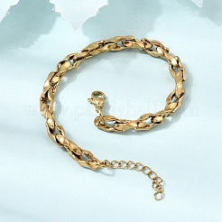 5.5MM 304 Stainless Steel Twisted Oval Link Chain Bracelets for Man and Women&nbsp;SA-CBAB767-17C-G