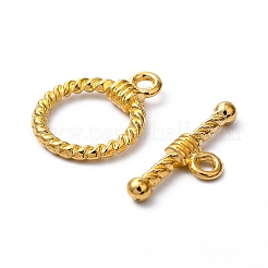 チベット風合金マンテル  カドミウムフリー＆ニッケルフリー＆鉛フリー  リング  ゴールドカラー  リング：19x14x3mm  穴：2mm  バー：20x8x3mm  穴：2mm&nbsp;LS-TIBE-EA9138Y-G-FF
