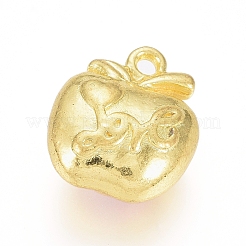 合金の猫の目のペンダント  長持ちメッキ  りんご  ミックスカラー  18.5x15.5x8.5~9.5mm  穴：1.8mm&nbsp;PALLOY-G261-01-G