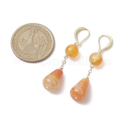 Natural Carnelian & Crackle Agate Beads Earring & Bracelets Set&nbsp;SJEW-JS01309