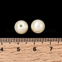 真珠のようなガラスの模造真珠ビーズ  ラウンド  レモンシフォン  8~8.5x8mm  穴：1.5mm&nbsp;HY-XCP0001-31