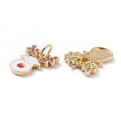 Brass Micro Pave Cerise Cubic Zirconia Pendants&nbsp;ZIRC-Z008-15G
