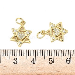 Brass Micro Pave Cubic Zirconia Pendants&nbsp;KK-Z120-17G