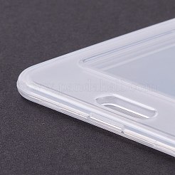 プラスチックIDカード  縦型プラスチックネームキーカードタグホルダー  ホワイト  112x69.5x10mm&nbsp;X-AJEW-K032-01