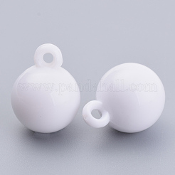オペークアクリルパーツ  ラウンド  ホワイト  13x10mm  穴：2.5mm  約863個/500g&nbsp;SACR-S300-21B-01