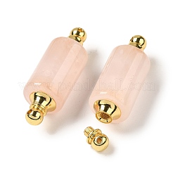 Natural Rose Quartz Connector Charms&nbsp;G-Z039-01G-03