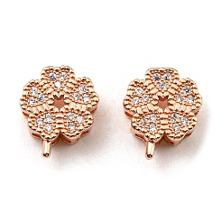 Rack Plating Eco-Friendly Brass Micro Pave Cubic Zirconia Slider Charms&nbsp;KK-F856-10RG