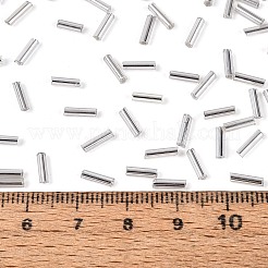 透明色のパール光沢メッキガラスラッパビーズ  丸い穴  ライトグレー  6~7x1.5~2mm  穴：0.5mm  約12500個/袋&nbsp;SEED-K001-F07-1