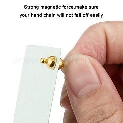ループ付き真鍮製マグネットクラスプ  オーバル  ニッケルフリー  ゴールドカラー  11x5mm  穴：1mm&nbsp;X-KK-D331-G-NF