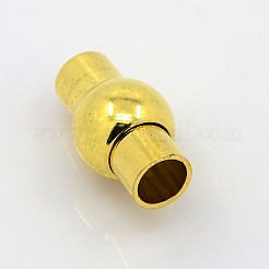 端が接着された真鍮のマグネットクラスプ  オーバル  ミックスカラー  17x10mm  穴：6mm&nbsp;KK-G230-6mm-M-NF