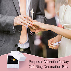 12Pcs 2 Colors Square Cardboard Paper Ring Gift Storage Boxes&nbsp;CON-TA0001-23