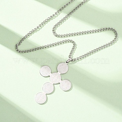 Religion 304 Stainless Steel Saint Benedict Cross Pendant Twisted Chain Necklaces for Men Women&nbsp;NJEW-Z119-02P