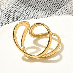 イオンプレーティング(IP) 304 ステンレススチール オープンカフリング 女性用  18KGP本金メッキ  26mm  内径：17mm&nbsp;RJEW-M025-02G