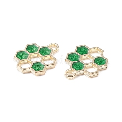 20本5色合金エナメルペンダント  ハニカムチャーム  ミックスカラー  19x15x1.5mm  穴：2mm  4個/カラー&nbsp;ENAM-YW0002-83