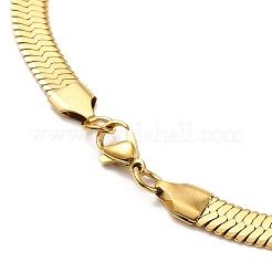Ion Plating(IP) 304 Stainless Steel Herringbone Chain Necklace for Men Women&nbsp;NJEW-E076-04E-G