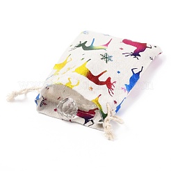 Christmas Theme Cotton Fabric Cloth Bag&nbsp;X-ABAG-H104-B07