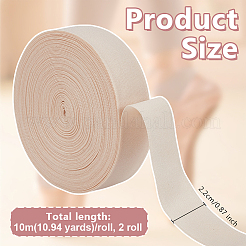 20mナイロンリボン  衣服アクセサリー用  アンティークホワイト  7/8インチ（22mm）  約21.87ヤード（20m）/セット&nbsp;OCOR-OC0001-77