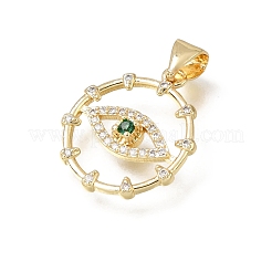 Brass Micro Pave Green Cubic Zirconia Pendants&nbsp;CU-E002-16G