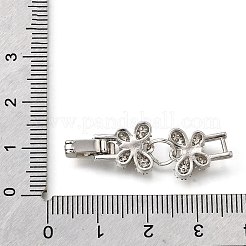 Brass Micro Pave Clear Cubic Zirconia Fold Over Clasps&nbsp;KK-R222-07P