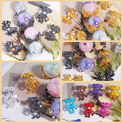 20Pcs Spray Printed Alloy Bead Caps&nbsp;FIND-SP0006-12