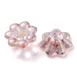 UVメッキレインボー虹色アクリルビーズ  花  ミスティローズ  24x10mm  穴：3.5mm  内径：8mm&nbsp;OACR-P010-04B