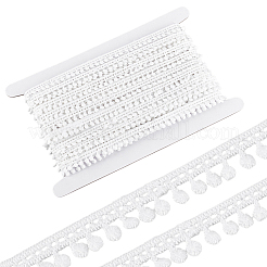 15ヤードのポリエステルレースリボン  衣類用アクセサリー  ギフトデコレーション  ホワイト  3/8インチ（10mm）&nbsp;OCOR-PH0007-98B