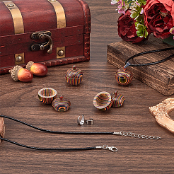 DIY Locket Necklace Making Kit&nbsp;WOOD-SC0001-58B