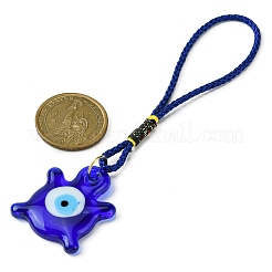 Evil Eye Lampwork Pendant Decorations&nbsp;HJEW-JM01274