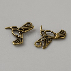 合金空枠ペンダント  UVレジンDIY用  エポキシ樹脂  鳥  アンティークブロンズ  19x18x2mm  穴：2mm&nbsp;DIY-WH0899-27AB