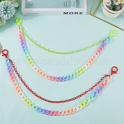 2Pcs 2 Colors Resin Double Layer Chain Belts for Pants&nbsp;AJEW-GF0011-20C