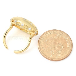 Brass Micro Pave Clear Cubic Zirconia Cuff Rings&nbsp;RJEW-M029-04G