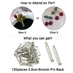 120Pcs Iron Brooch Findings&nbsp;IFIN-YW0003-50