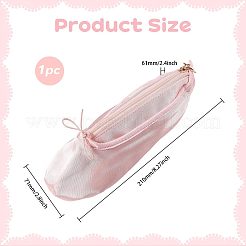 ポリエステル製バレエシューズペンケース  鉛筆用ジッパーバッグ  ピンク  210x71x61mm&nbsp;AJEW-WH0709-547