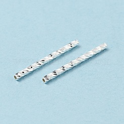 ラックメッキ真鍮直チューブビーズ  カドミウムフリー＆鉛フリー  長持ちメッキ  銀  19.5~20x1.5mm  穴：0.9mm&nbsp;KK-WH0061-03C-S