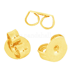 真鍮製スタンドピアス  ハーフフープピアス  耳ナッツ  ゴールドカラー  13x7mm  ピン：0.7mm&nbsp;EJEW-L234-35G