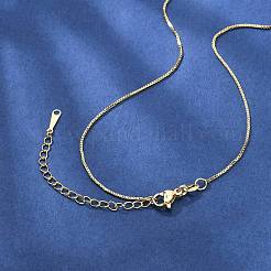 Brass Box Chain Necklaces for Women&nbsp;NJEW-G160-17G