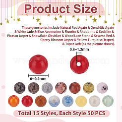 750Pcs 15 Styles Mixed Gemstone Beads Sets&nbsp;G-UN0001-40