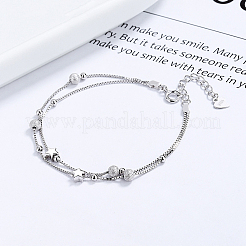 925 Sterling Silver Box Chain Multi-strand Bracelets&nbsp;FS-WGFF458-01