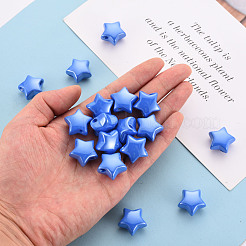 不透明なアクリルビーズ  パールカラーの  スター  ブルー  20.5x21x12.5mm  穴：3.5mm&nbsp;X-MACR-S372-02B-86