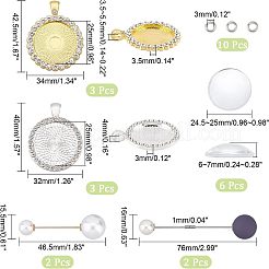 DIY Flat Round Pendant Brooch Making Kits&nbsp;DIY-CA0004-03