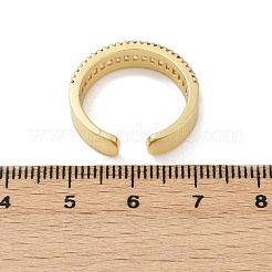 Brass Micro Pave Cubic Zirconia Cuff Rings for Women&nbsp;RJEW-F182-01G
