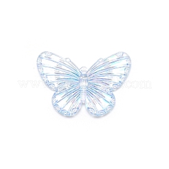 Abカラー透明樹脂ペンダント  蝶  空色  31.5x41.5x5.5mm  穴：1.2mm&nbsp;LS-RESI-CJC0014-03B