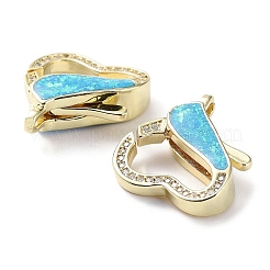 Rack Plating Brass Micro Pave Cubic Zirconia Lobster Claw Clasps&nbsp;KK-C041-03A-G