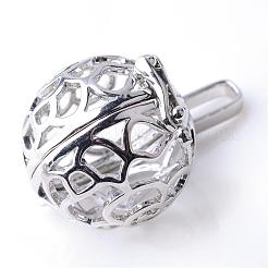 Rack Plating Brass Cage Pendants&nbsp;KK-S751-009P