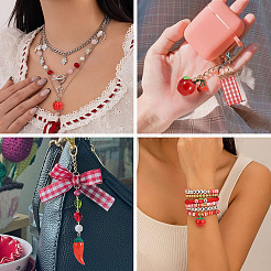 24Pcs 8 Styles Artificial Vegetable Theme Resin Iron Pendants&nbsp;RESI-TA0005-76