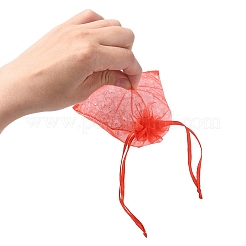 20Pcs 10 Colors Rectangle Organza Drawstring Bags&nbsp;CON-YW0001-31A