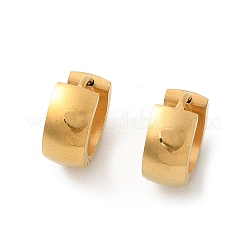304ステンレススチール研磨効果フープピアス  イオンプレーティング（ip）  ゴールドカラー  13.5x6mm&nbsp;EJEW-M001-29A-G